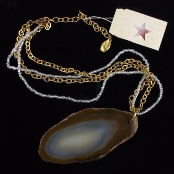 NWT Boxed Macys Robert Rose Geode Necklace 18" - Picture 1 of 3